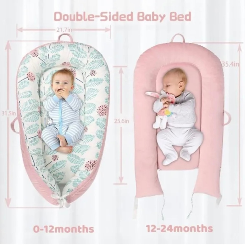 DORA MOMOKO Baby Lounger cotton CoSleep Nest 0-24mo Machine Washable Breathable - Picture 2 of 7
